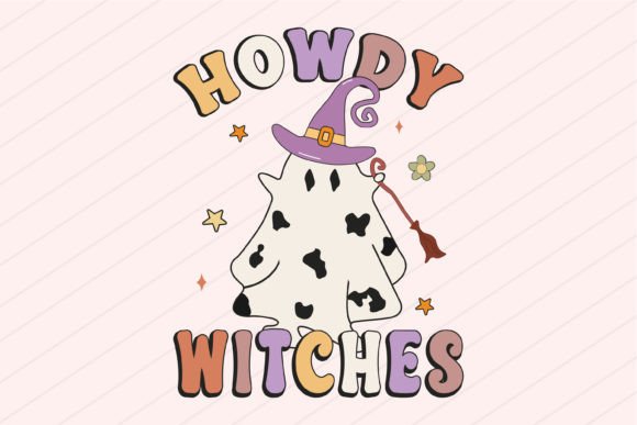 Halloween Western Cowgirl Retro SVG for Real Embroidery Projects