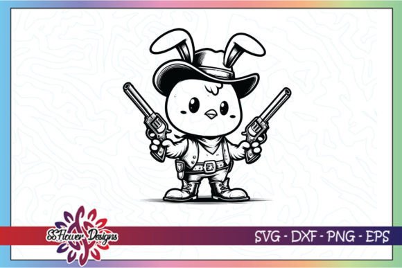 Western Easter Bunny SVG Clipart 02: A Fresh Spring Embroidery Design