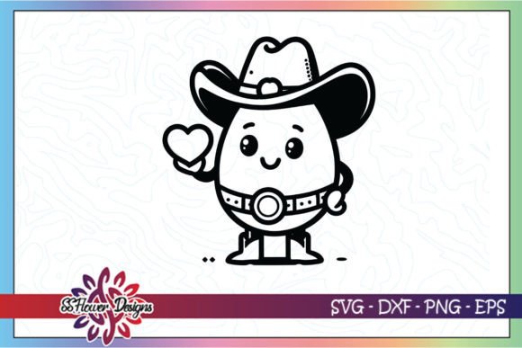 Western Easter Egg SVG Clipart 19: A Versatile Design for Embroidery Projects